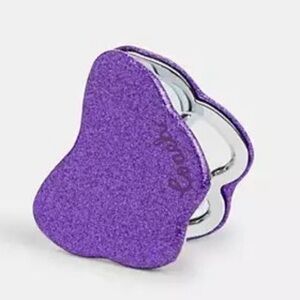 NWT Coach Purple Silver Glitter Butterfly Compact Dual Sided Mirror